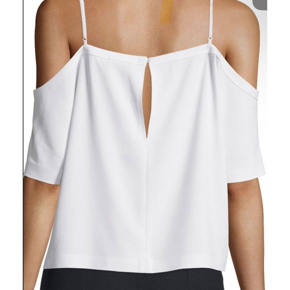 T by Alexander Wang Crepe Cold Shoulder Top - New with Tags - Women's size 10 - Picture 2 of 8